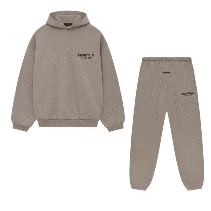 FEAR OF GOD ESSENTIALS FLEECE HEATHER GRAY SET