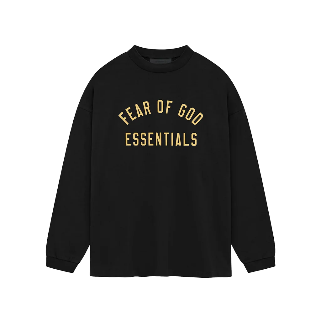 FEAR OF GOD ESSENTIALS LONG-SLEEVE T-SHIRT BLACK YELLOW