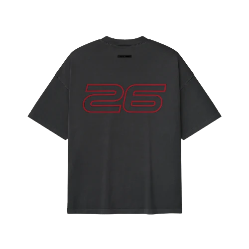 Fear of God Essentials 90s Iron Grey Red T-Shirt