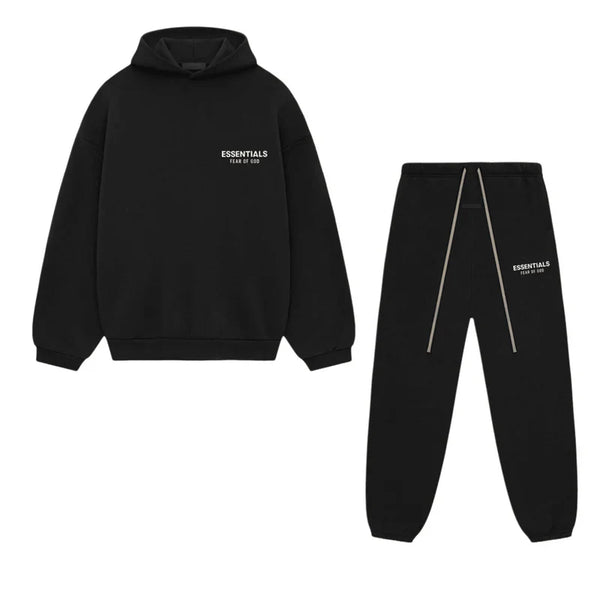 FEAR OF GOD ESSENTIALS FLEECE BLACK SET