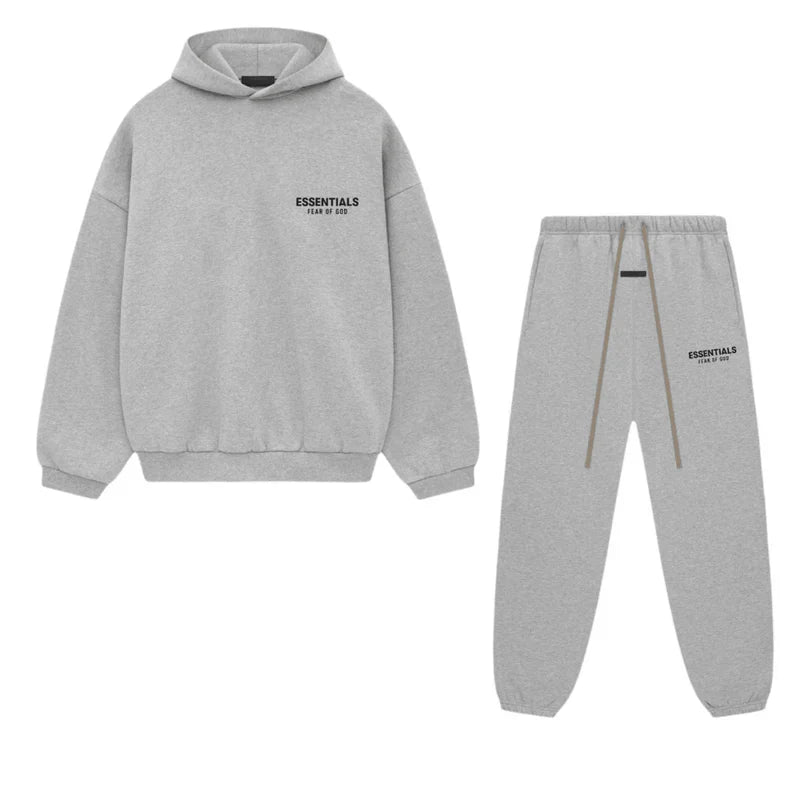 FEAR OF GOD ESSENTIALS FLEECE LIGHT HEATHER GRAY SET