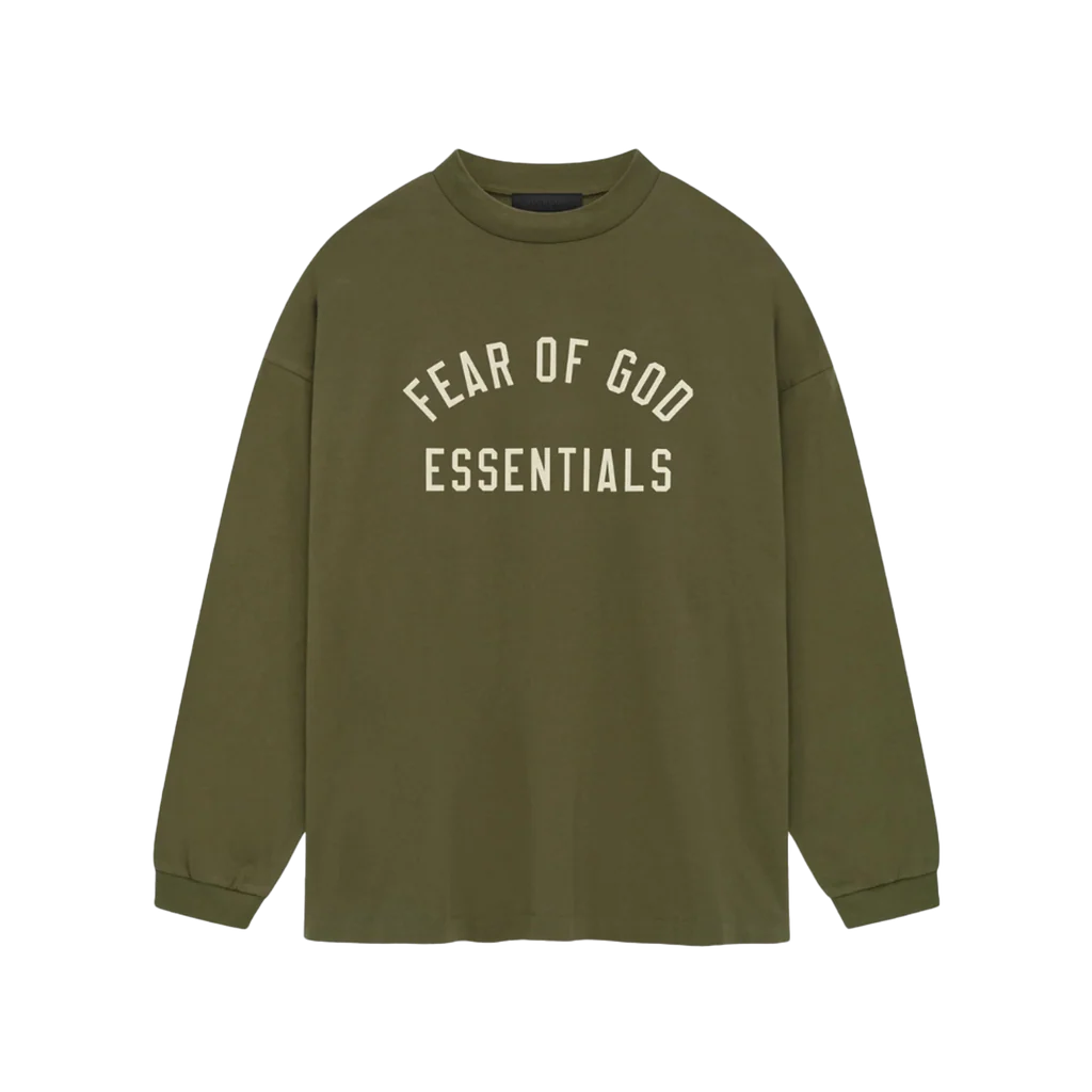FEAR OF GOD ESSENTIALS LONG-SLEEVE T-SHIRT MILITARY